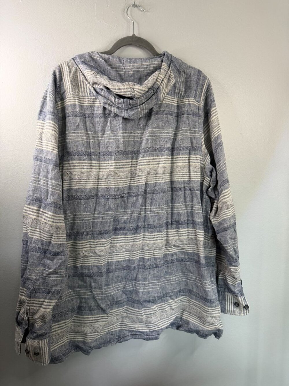 Tommy Bahama Blue Striped Hooded Long Sleeve Pullover Womens Dress XL Linen Cott - Picture 4 of 6